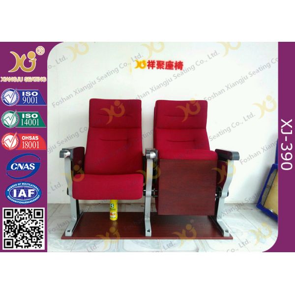 Aluminum Alloy Base Legs Auditorium Theatre Seating With Ash Wood Veneer Finished