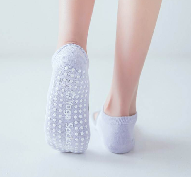 Security Backless No Slip Yoga Socks , Various Color Breathable Yoga Feet Socks