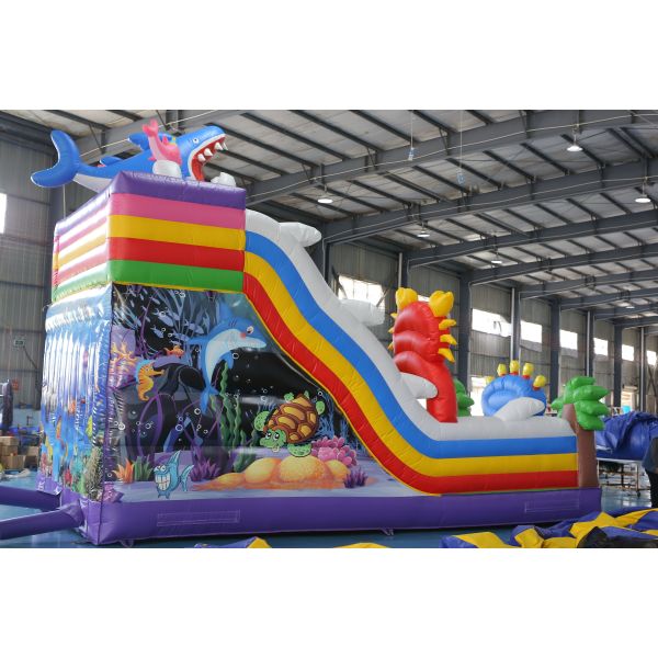 Slide sec gonflable imprimé sur mesure avec design de château gonflable pour les événements pour enfants