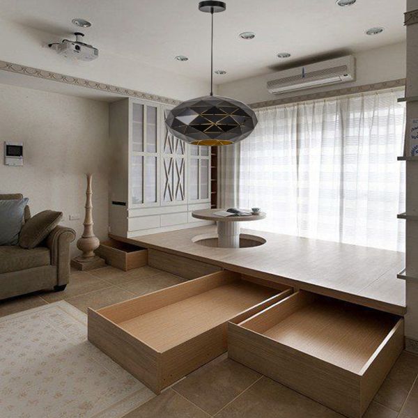 Metal Black And White Modern Suspended Pendant Light