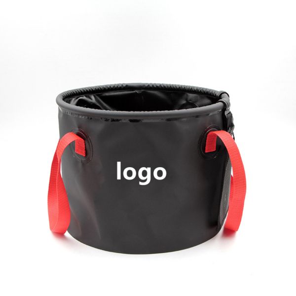 Tejido revestido de PVC de 500d 20L Acampada al aire libre Pesca Cubo plegable Cubo de limpieza de automóviles