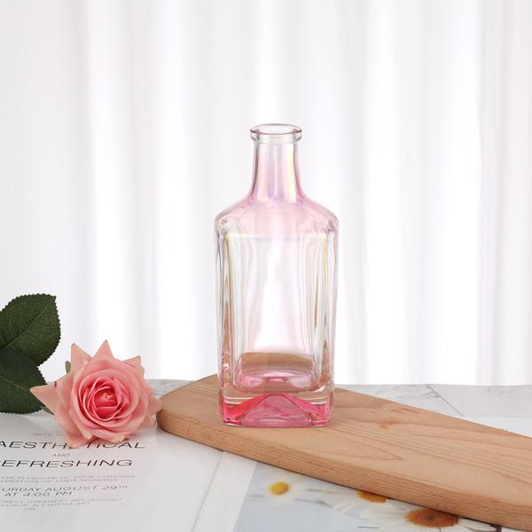Custom Colored Electroplating Wine Bottle in Blue Pink Red Grey for Spirit and Brandy