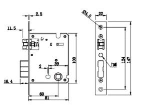 Anti - Theft 6068 Lock Mortise Accessories For Door Lock