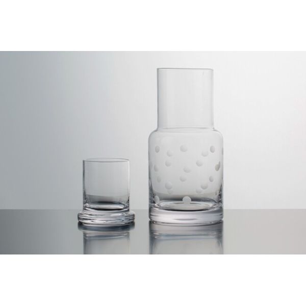 36 Oz Lead Free Glass Water Pitcher Handmade Bedside Water Carafe With Cup