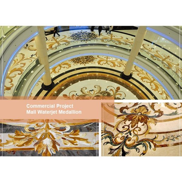 Medallones decorativos de mármol pulidos de la teja, medallones de la teja de la piedra de Pasillo del pasillo