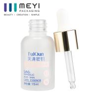 Bouteille gouttelette à huile en verre à écran imprimé 15 ml Cosmétique à épaule plate