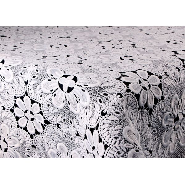 Свободно покрашенный азо цветка шнурка хлопка гипюра Венеции вышитый тканью расстворимый в воде