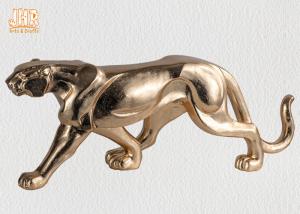 130cm Leopard Sculpture Decor With Gold Leaf Finish Polyresin Animal Statue