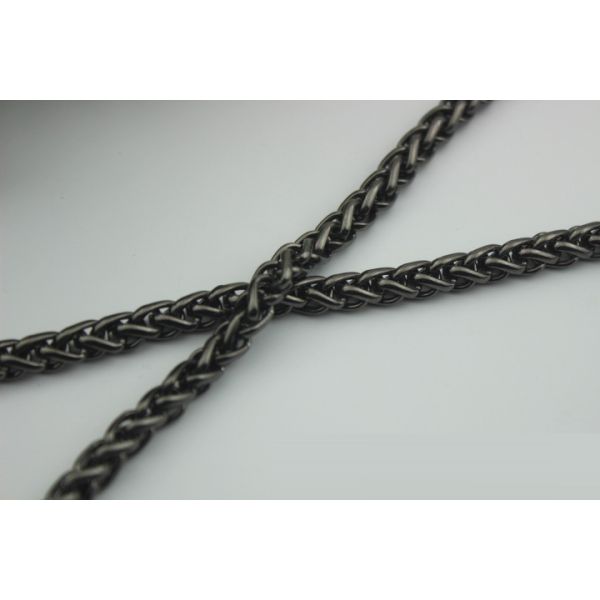 Super quality cheaper twist flower light gold 7 mm width iron metal handbag chain