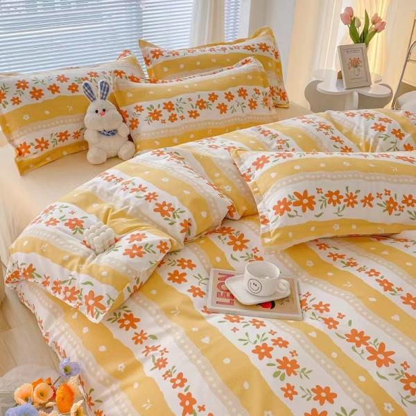 2024 Tendência Simple Skin-Friendly Cotton Four-Piece Set para uma cama natural e orgânica