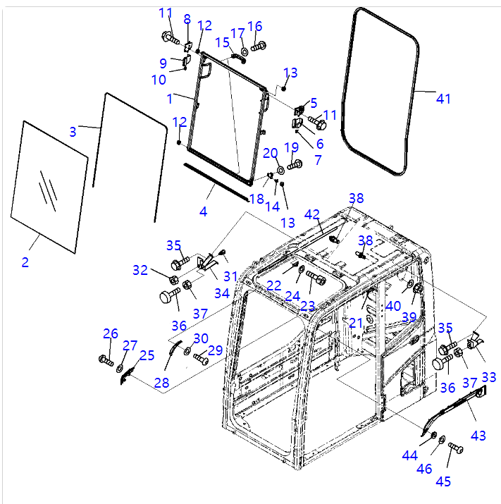 оконная рама ролика 20Y-54-52621 20Y-54-52681 для частей экскаватора KOMATSU PC220 запасных