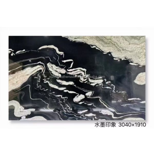 Hotel Polished Black Ink Impression Marble Natural Stone Bathtub for Home Bathroom