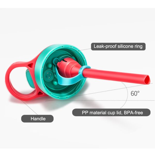 Custom Logo Bpa Free Children Water Bottle with Straw Support Tour Outdoor Activity