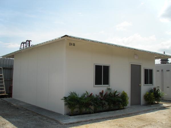 Construções de aço residenciais modulares - três quartos, GFA 40sqm
