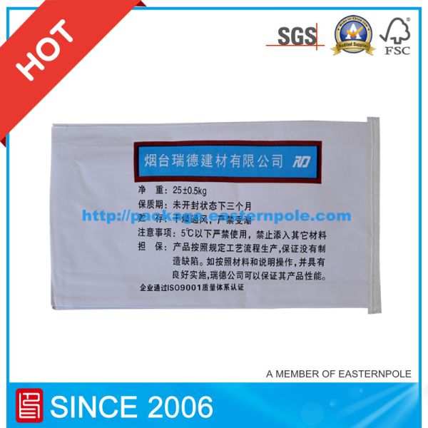 Industrial White Paper Plastic Composite Bag, Paper Cement Bag