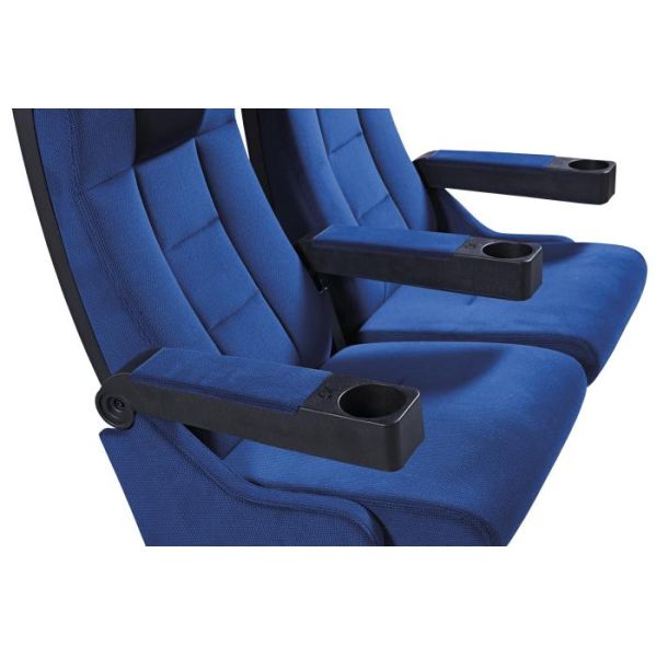 High Back Heavy Spring Fixed Theatre Seating Chairs With Plastic Cup Holder