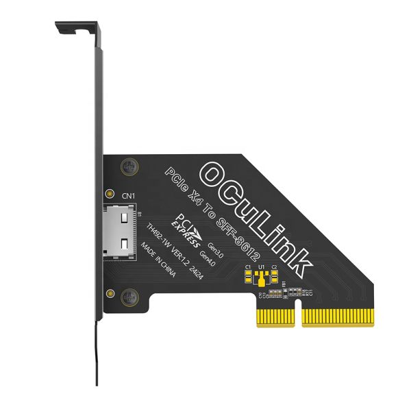 PCI-E 4.0 4X to Oculink SFF-8611/8612 Adapter with Long Profile Bracket for High Speed Data Transmission