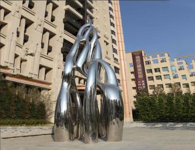 Espelho exterior gigante abstrato da escultura lustrado para a decoração quadrada