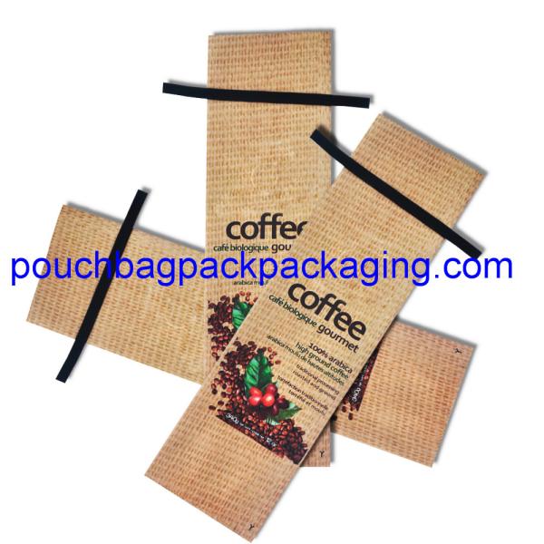 Kraft aluminium foil bag pack for coffee packaging with tin line