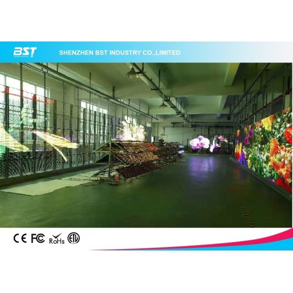 Indoor Electronic Decoration Transparent Led Display Wall For Shopping Center