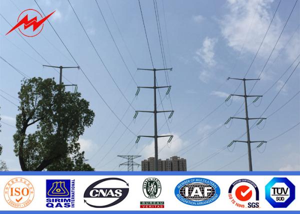 Hot dip galvanized steel poles Steel Utility Pole for 69kv transmission