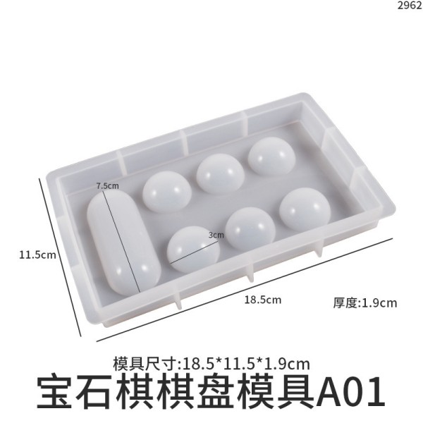 Crystal Drop Glue Mankara Chessboard Chess Resin Mold Set Return to Warehouse Gemstone Chess Parent Child Game Silicone Mold