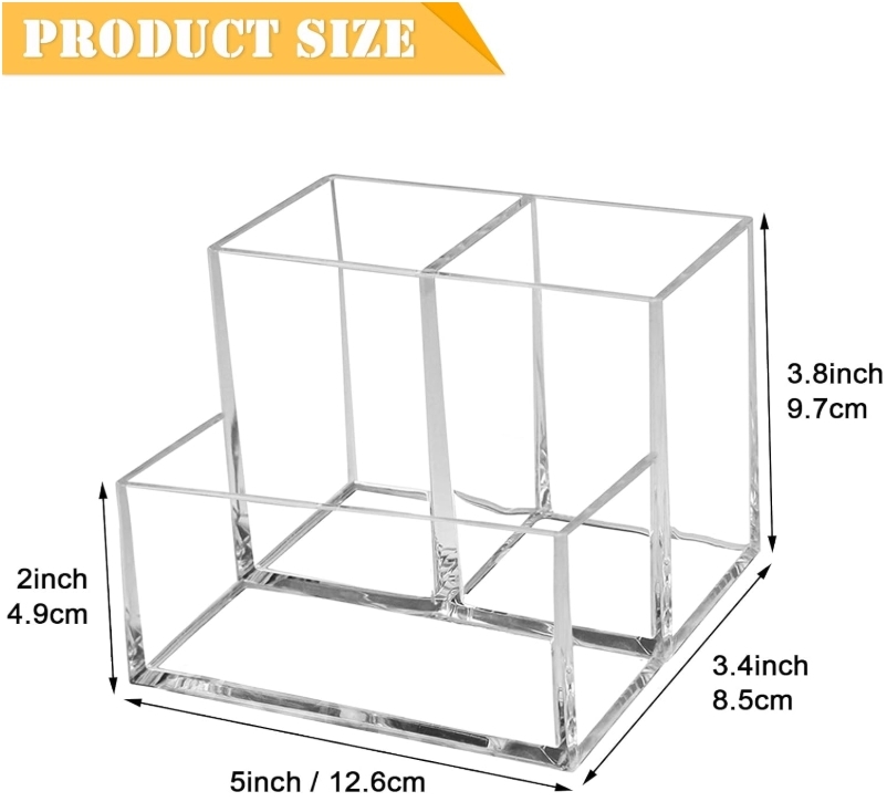 With Grids Acrylic Display For Makeup Brush Cosmetics Storage Box