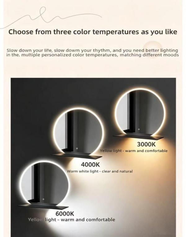 Modern Round LED Bathroom Mirror Storage Shelf Integrated Touch Switch IP44 Rated for Hotels Apartments Compact Toilets Vanities