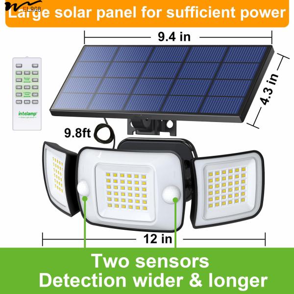 Solar Lights Outdoor 3 Head Solar Motion Sensor Lights for Outside Switch Mode other