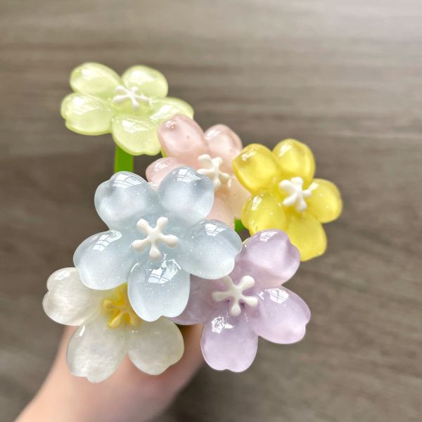 Promotion Creative Acrylic Crystal Daisy Flower Silicone Neutral Pen For Gift