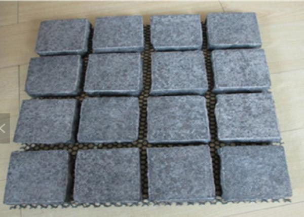 Black Basal Cobble Paving Bricks , Landscape Black Granite Paving Stones