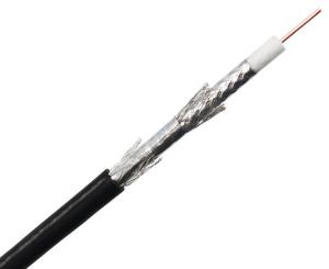 75 câble CATV CCS AL Braiding With Bonded Foil de bouclier de quadruple de l'ohm