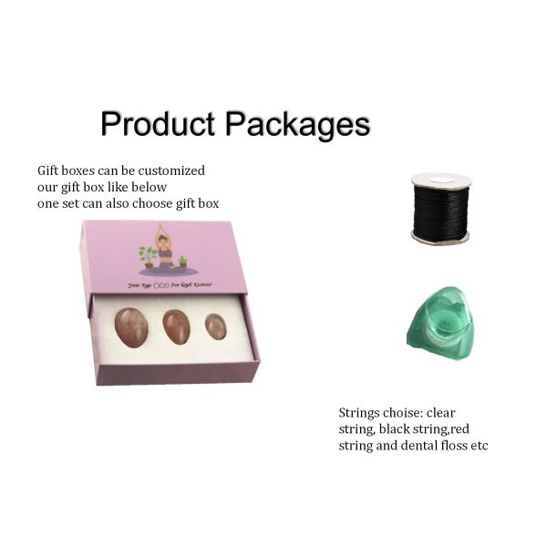 Polished Folk Art Grey Agate Stone Eggs Yoni Egg Set for Women Kegel Style Polished