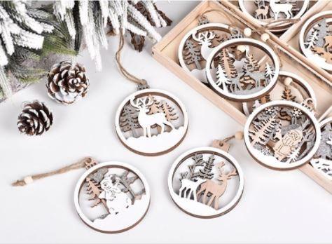 Wooden Christmas Gift Christmas Tree/Snow Man/Deer Hanging Decoration