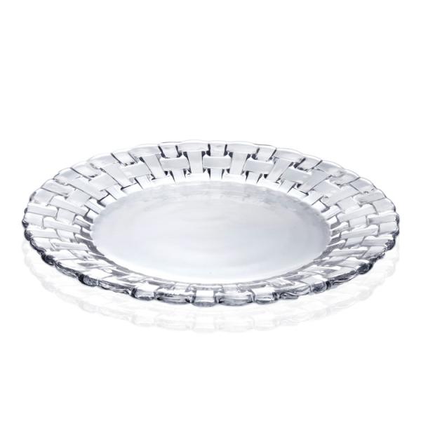 Factory Direct China Manufacturer Classic Woven Collection Clear Plate Set with 2 Sizes