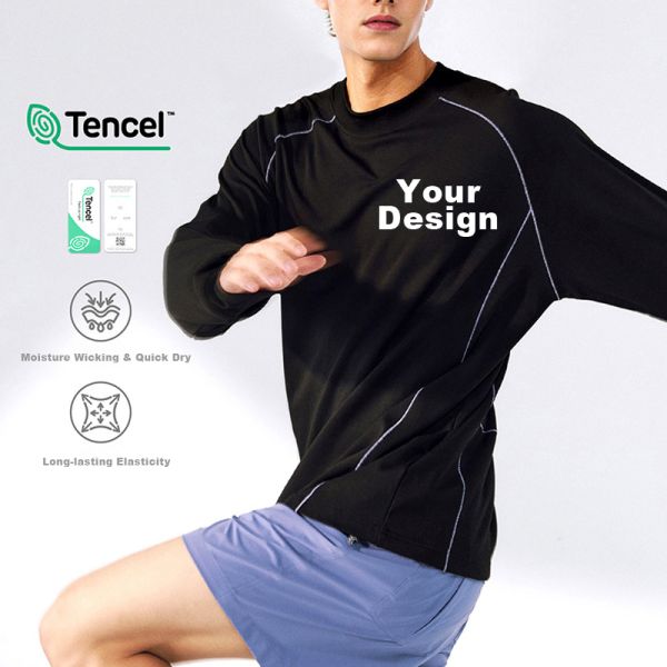Modal Cotton Blend Long Sleeve Top, Soft Stretch Casual Basic Tee | OEM & ODM Supported, Custom Logo, Fabric & Color Available
