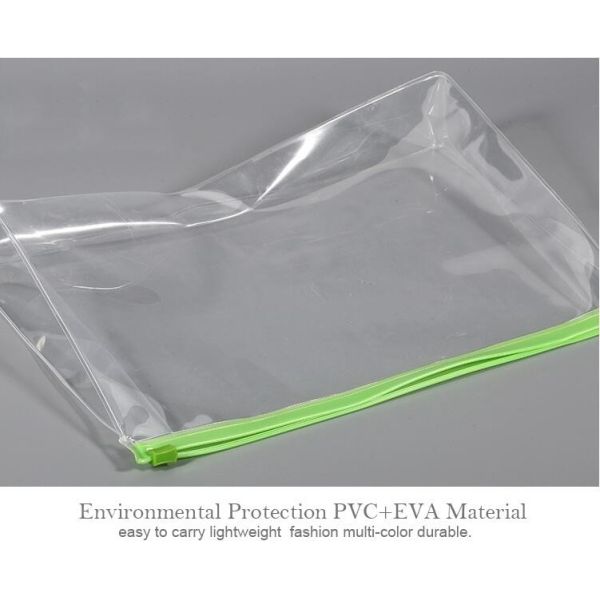 Pvc Makeup Cosmetic Bag Resealable PVC Slider Zip Poly CPE Material