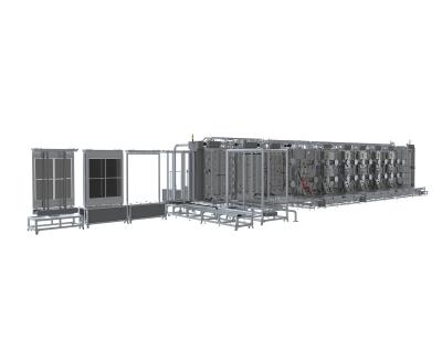 Línea de pulverización catódica magnetrón continua AF AS con cámara de acero inoxidable