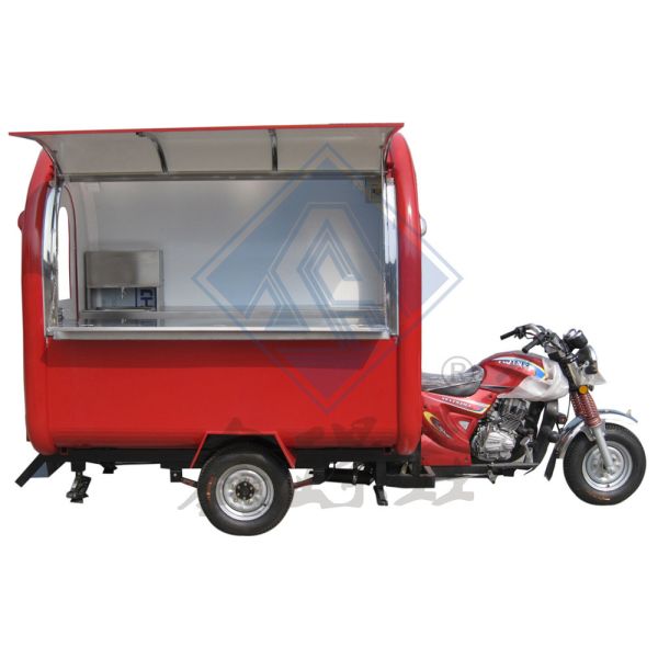 Long Service Life Motorcycle Tricycle Ice Cream Food Truck with Fully Equipped Kitchen