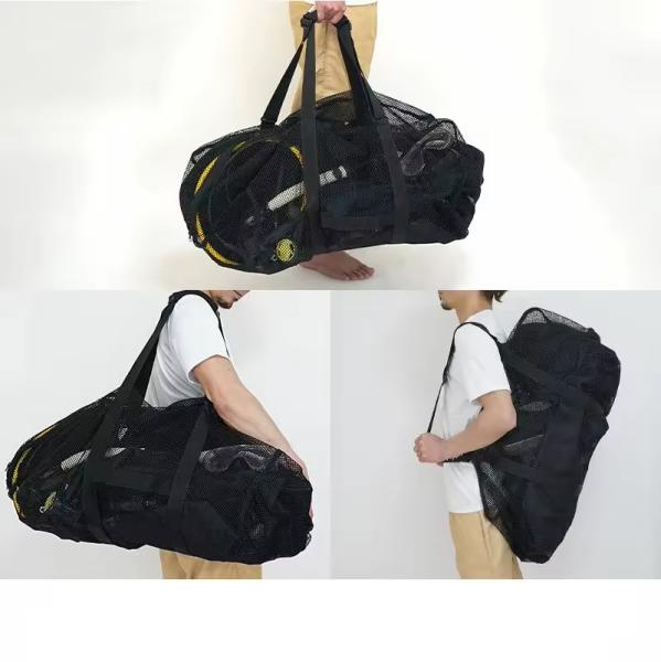 Large Capacity Lightweight Mesh Diving Bag Beach Duffle For Scuba Snorkeling