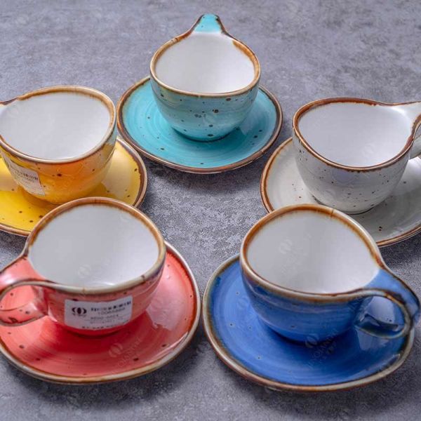 Afternoon Tea 90cc Ceramic Mug Cup And Saucers Hand Painted