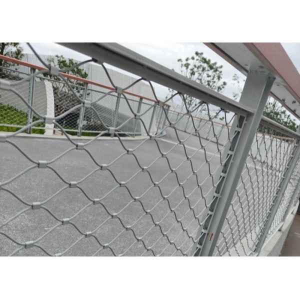Custom Size Bridge Fencing Flexible Stainless Steel Mesh For Road Protection