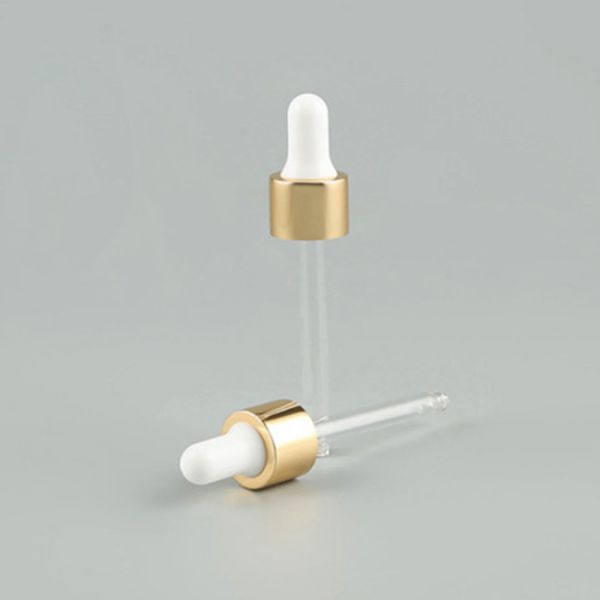 капельница небольшого золота капельницы 18/410 эфирного масла стеклянного сияющего алюминиевая