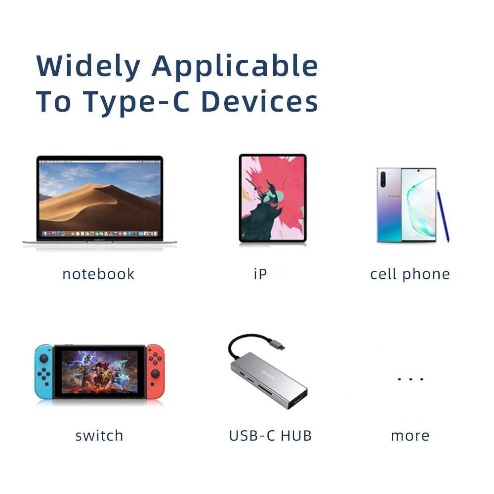 Essager 2021 7-Turn Magnetic 24 Pin Type C OTG USB 3.0 Adapter Support 100W Fast Charge  USB 3.1 Data Transfer OTG USB Adapter