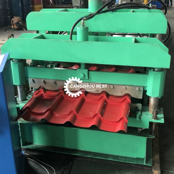 Steel Metal Glazed 6m/min Roof Tile Roll Forming Machine For House