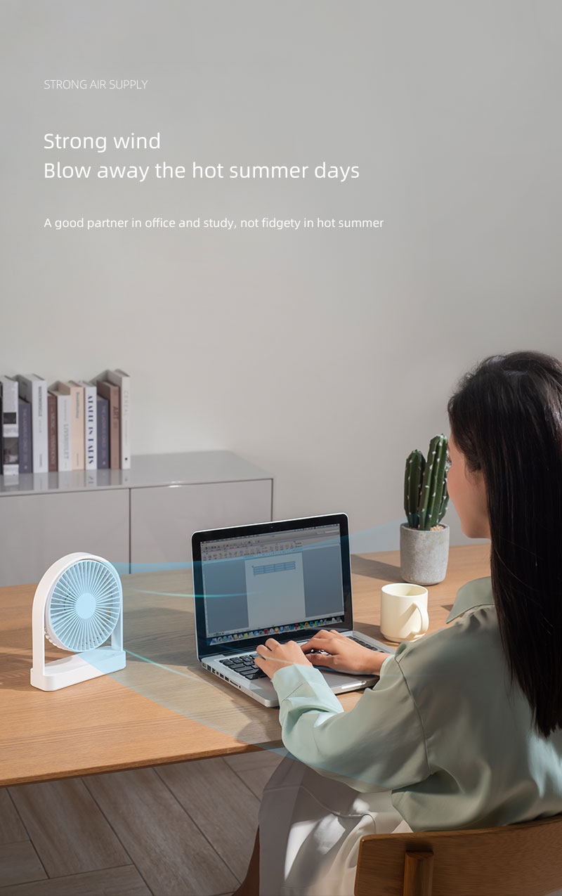 FUSMLI Factory Price Mini Rechargeable Portable Table  Fan 2000mah Summer Camping Trending Products Desk Fan