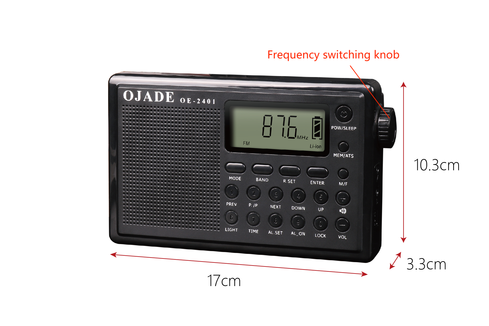 Батарея диктора радио радио 10.2cm Bluetooth SW цифров Fm MW дисплея съемная