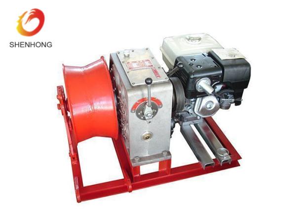 Gasoline Engine Gas Powered Winch , Take Up Machine Cable Pulling Winch