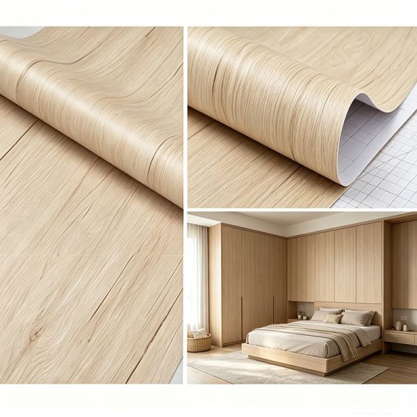 Textured Wood Grain PVC Decorative Foil Anti Yellowing Matte Finish For Wall Panels