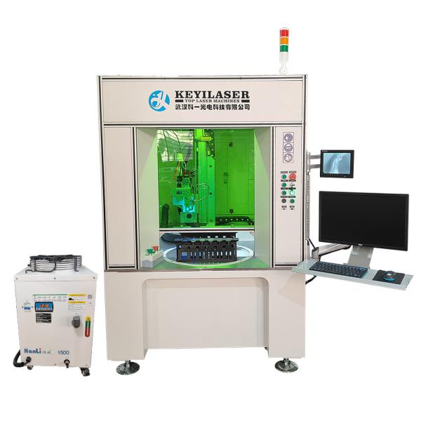 Indústria KEYILASER Máquina automática de soldagem a laser de fibra CNC para alumínio de aço inoxidável metálico com rotação fechada
